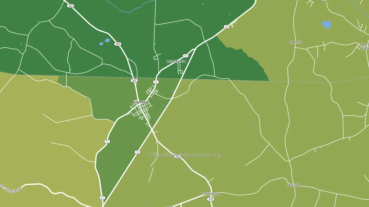 Aulander, NC block-group voter-turnout map
