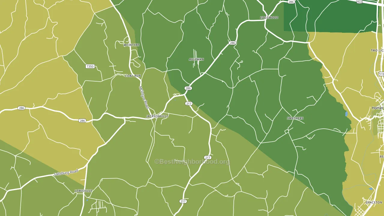 Aultman, PA block-group voter-turnout map