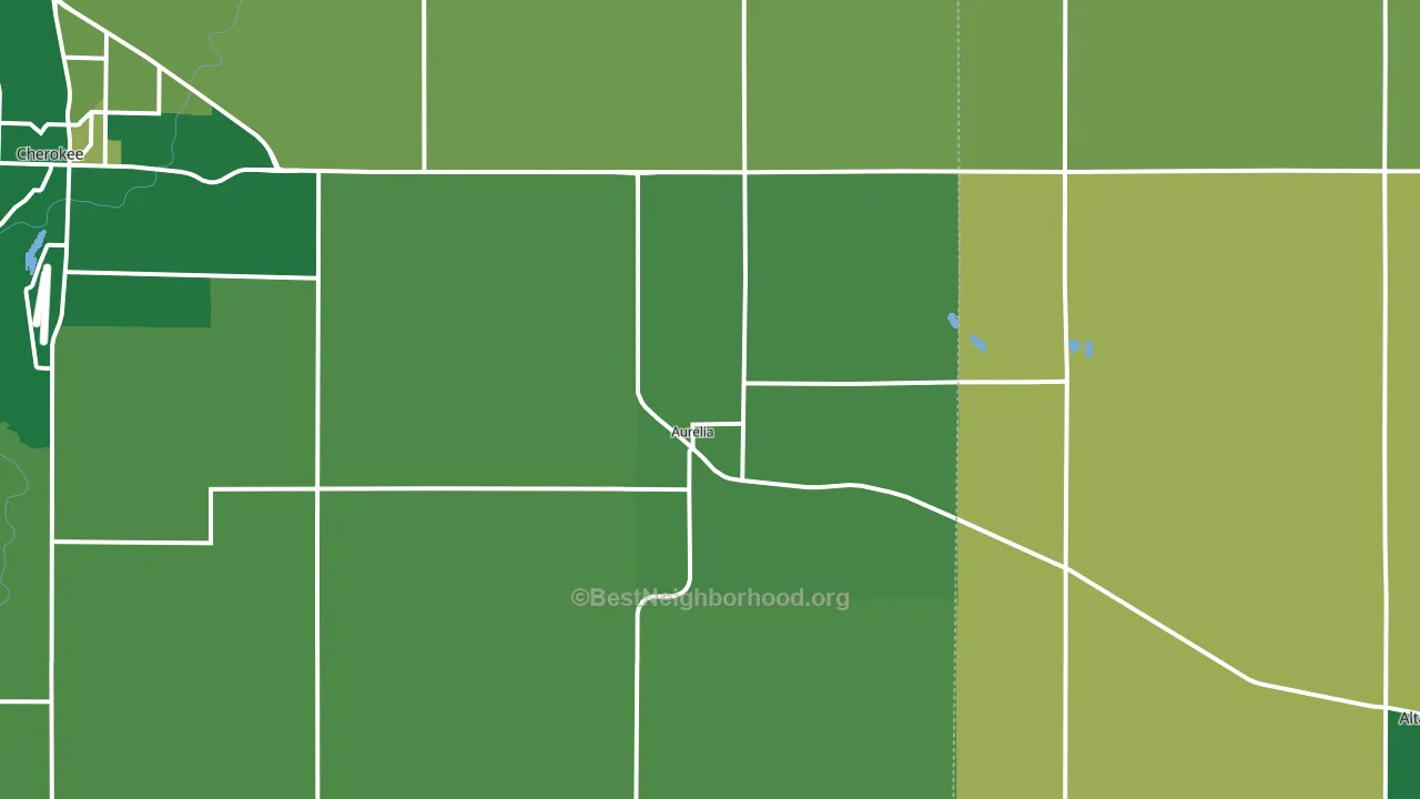Aurelia, IA block-group voter-turnout map