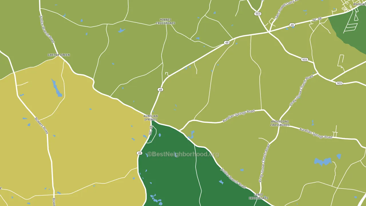 Aurelian Springs, NC block-group voter-turnout map