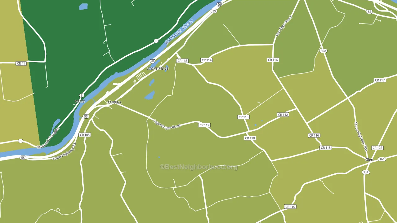 Auriesville, NY block-group voter-turnout map
