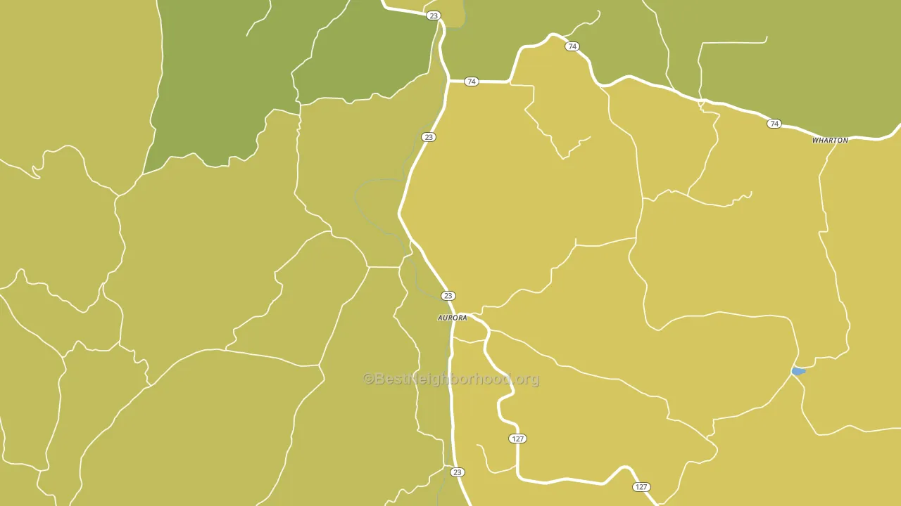Aurora, AR block-group voter-turnout map