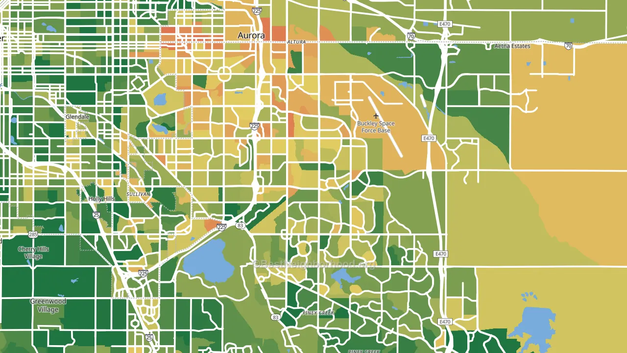 Aurora, CO block-group voter-turnout map