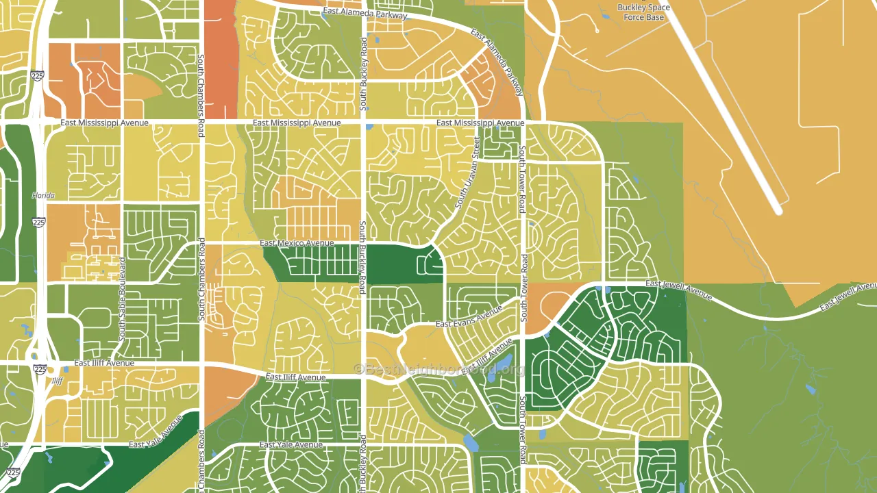 Aurora Highlands, Aurora, CO block-group voter-turnout map