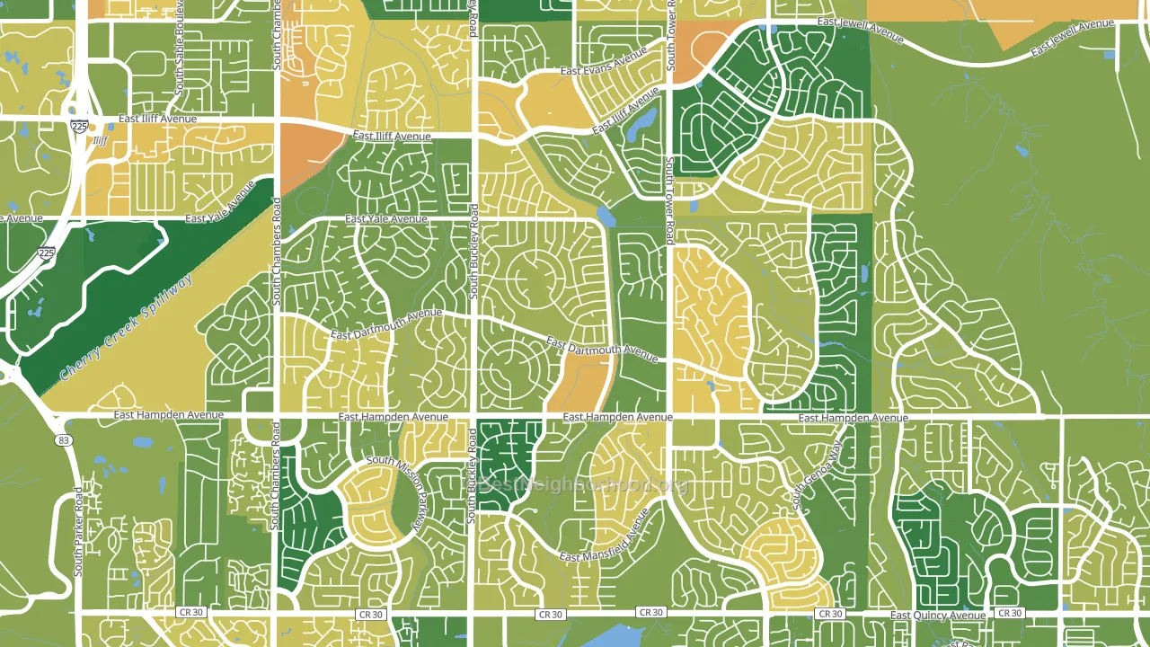 Aurora Knolls-Hutchinson Heights, Aurora, CO block-group voter-turnout map