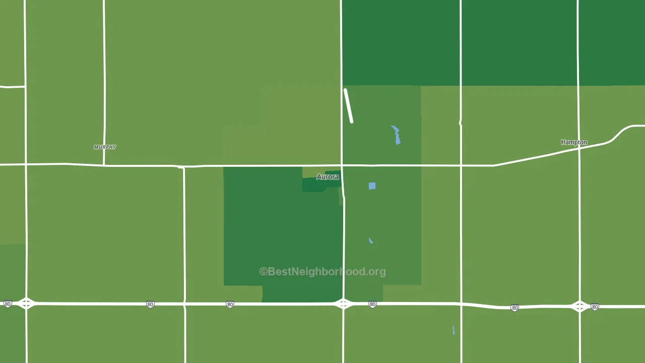 Aurora, NE block-group voter-turnout map