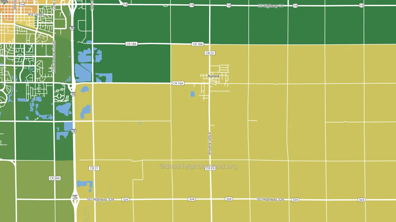 Aurora, SD block-group voter-turnout map