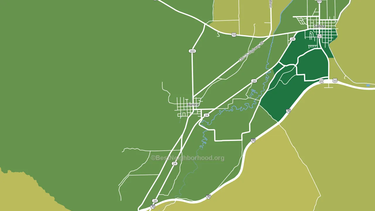 Aurora, UT block-group voter-turnout map
