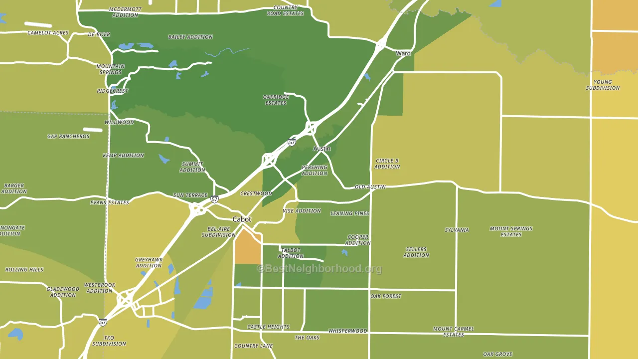 Austin, AR block-group voter-turnout map