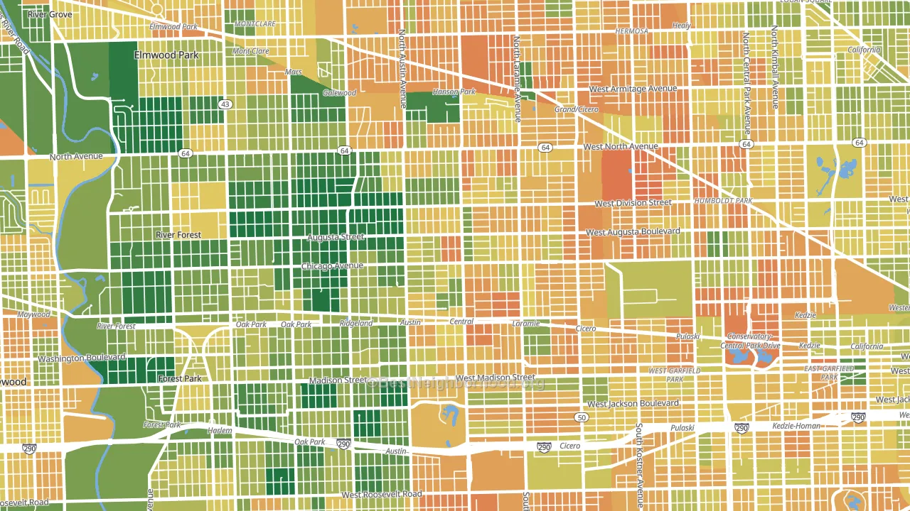 Austin, Chicago, IL block-group voter-turnout map