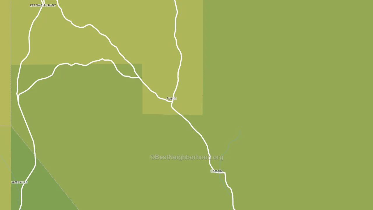 Austin, PA block-group voter-turnout map