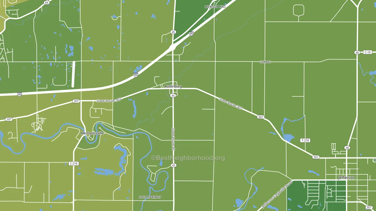Austinburg, OH block-group voter-turnout map