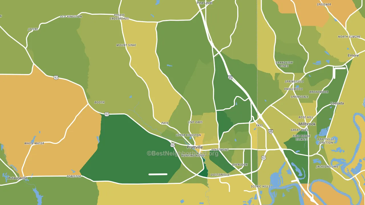 Autauga County, AL block-group voter-turnout map