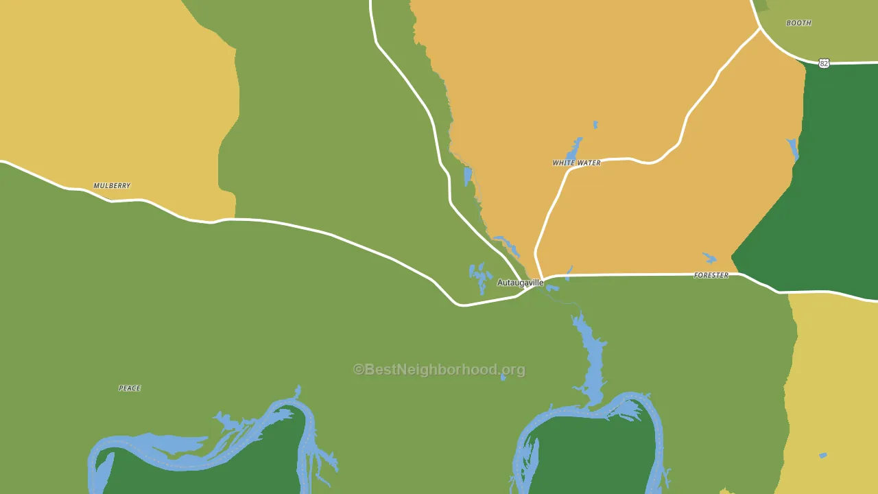 Autaugaville, AL block-group voter-turnout map