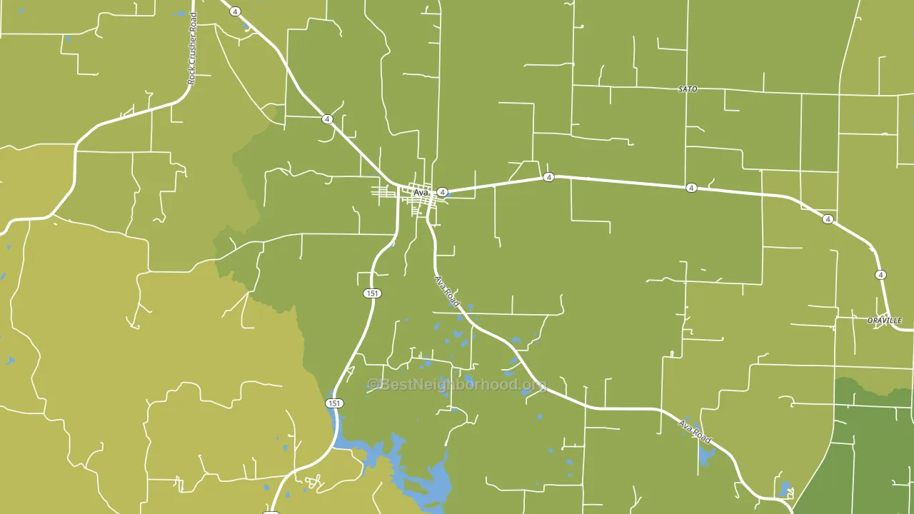 Ava, IL block-group voter-turnout map