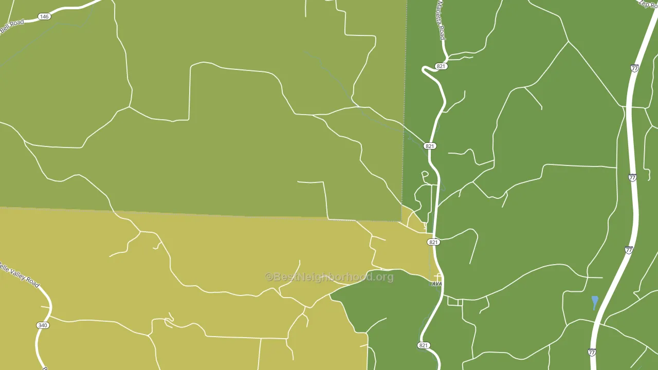 Ava, OH block-group voter-turnout map