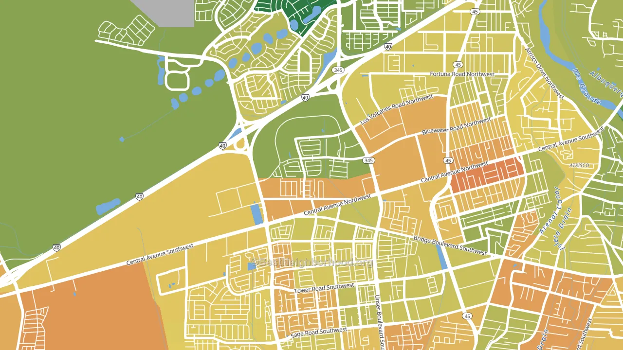 Avalon, Albuquerque, NM block-group voter-turnout map