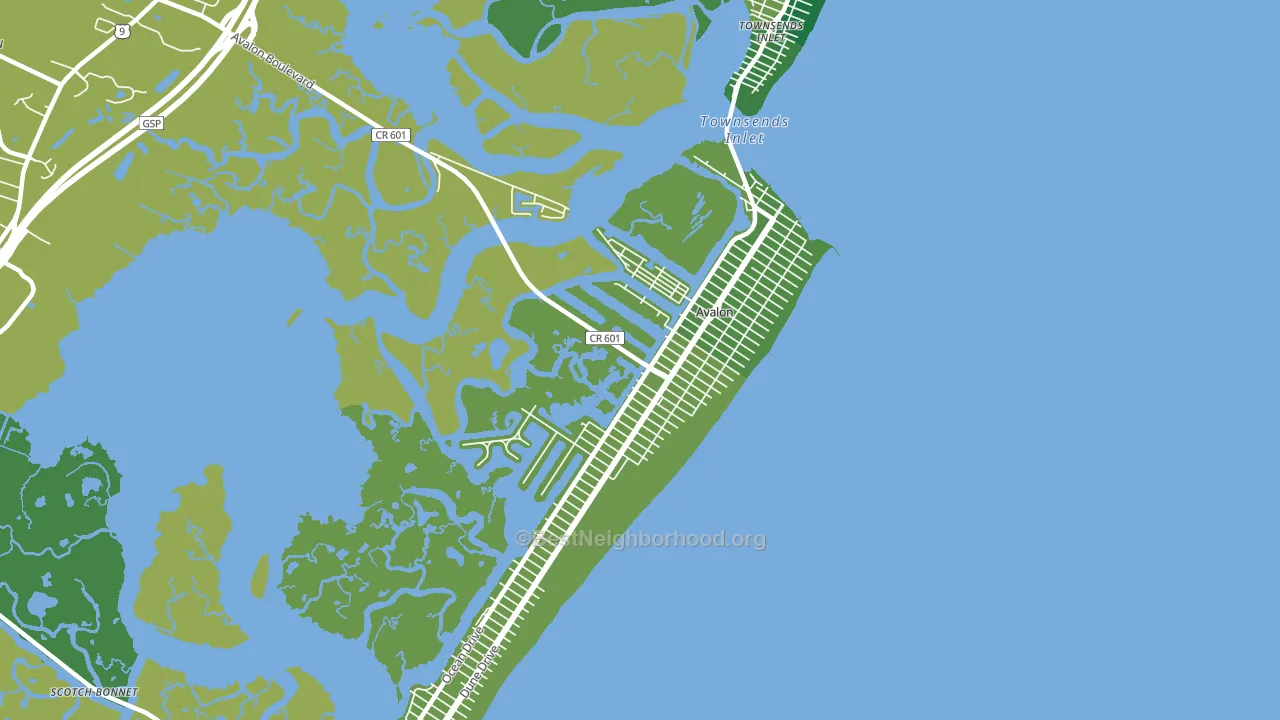 Avalon, NJ block-group voter-turnout map