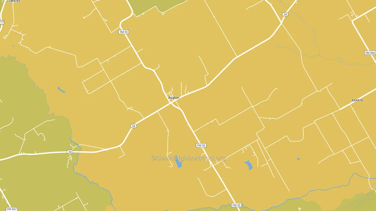 Avalon, TX block-group voter-turnout map