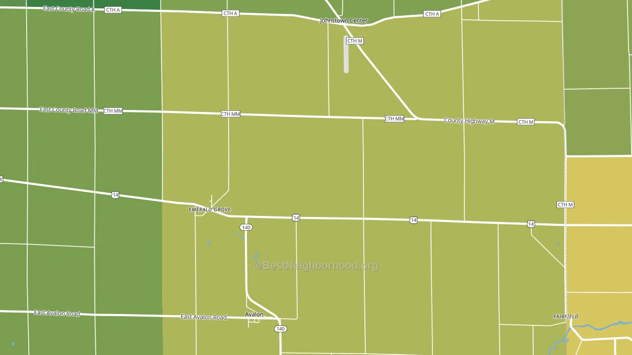 Avalon, WI block-group voter-turnout map