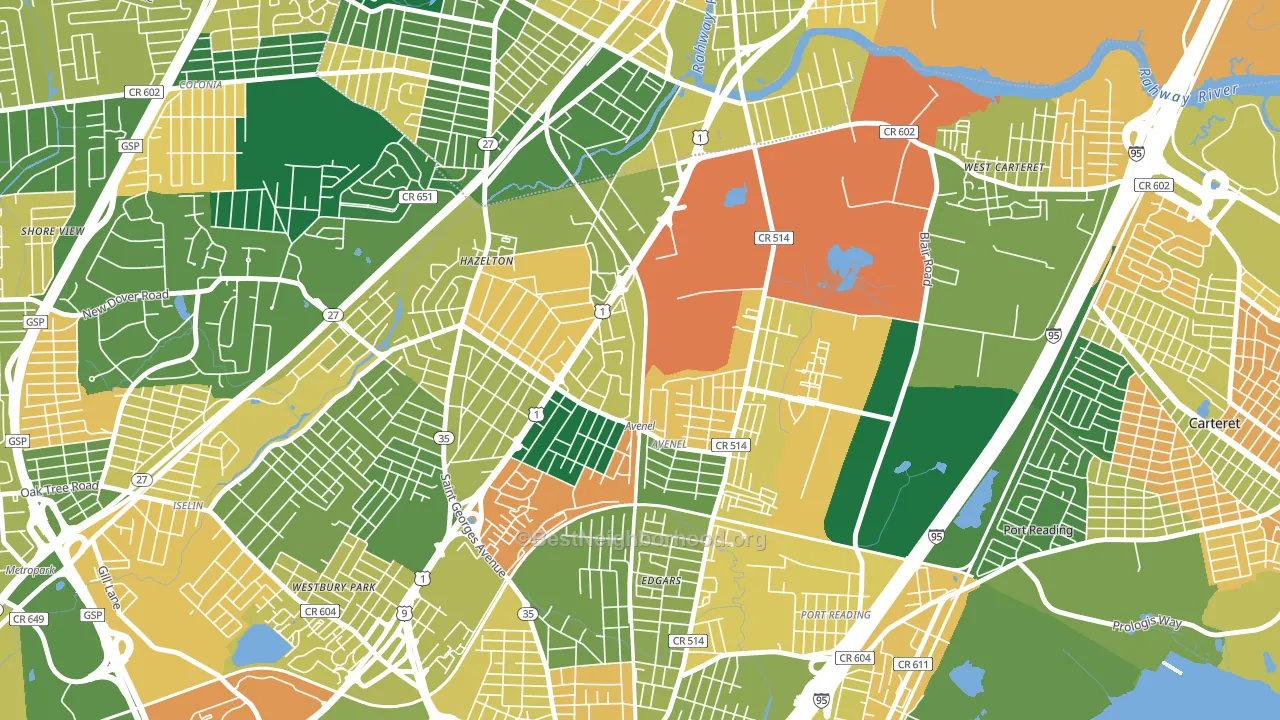 Avenel, NJ block-group voter-turnout map