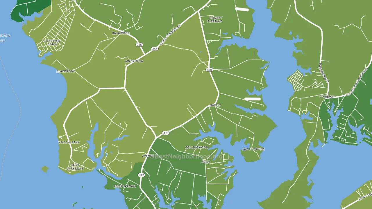 Avenue, MD block-group voter-turnout map