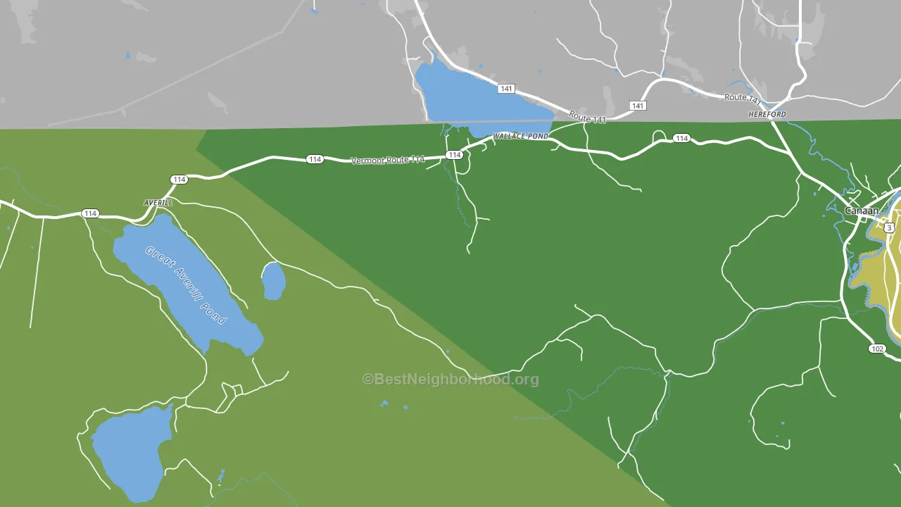 Averill, VT block-group voter-turnout map