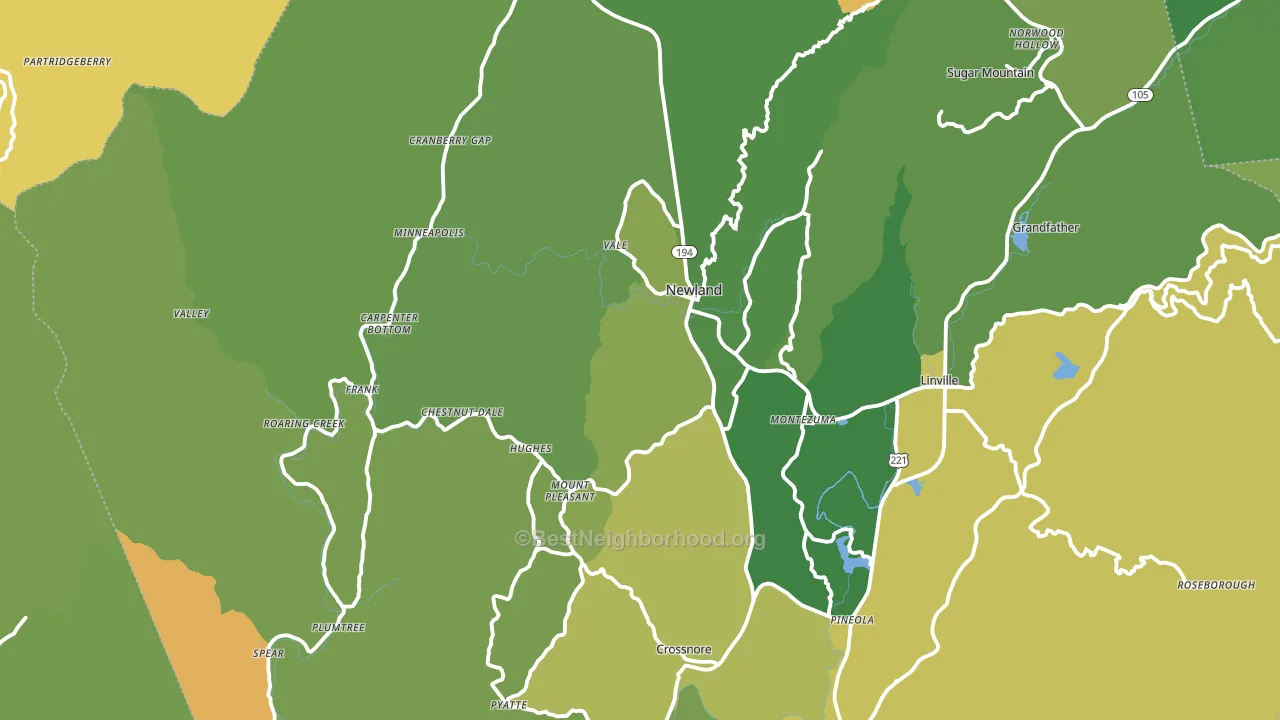 Avery County, NC block-group voter-turnout map