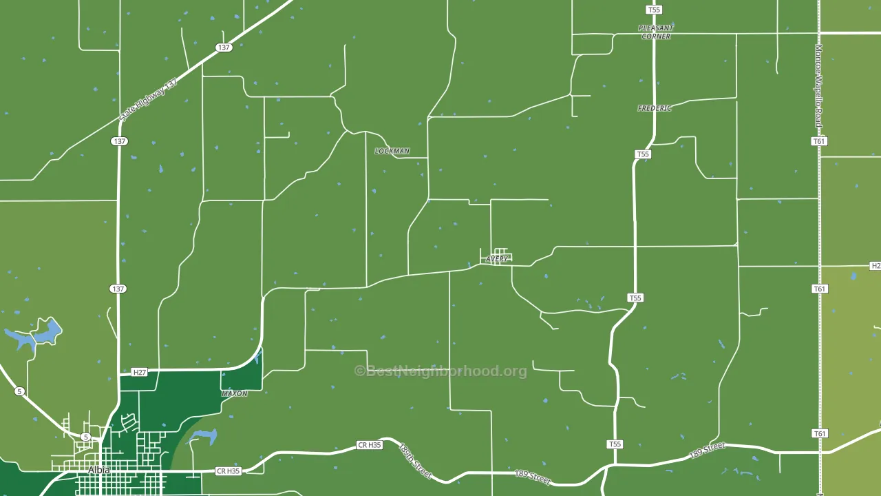 Avery, IA block-group voter-turnout map