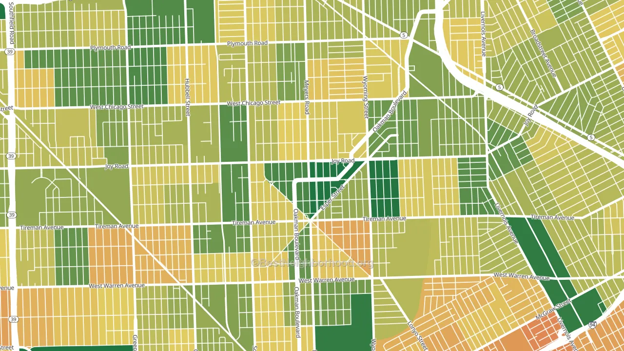 Aviation, Detroit, MI block-group voter-turnout map
