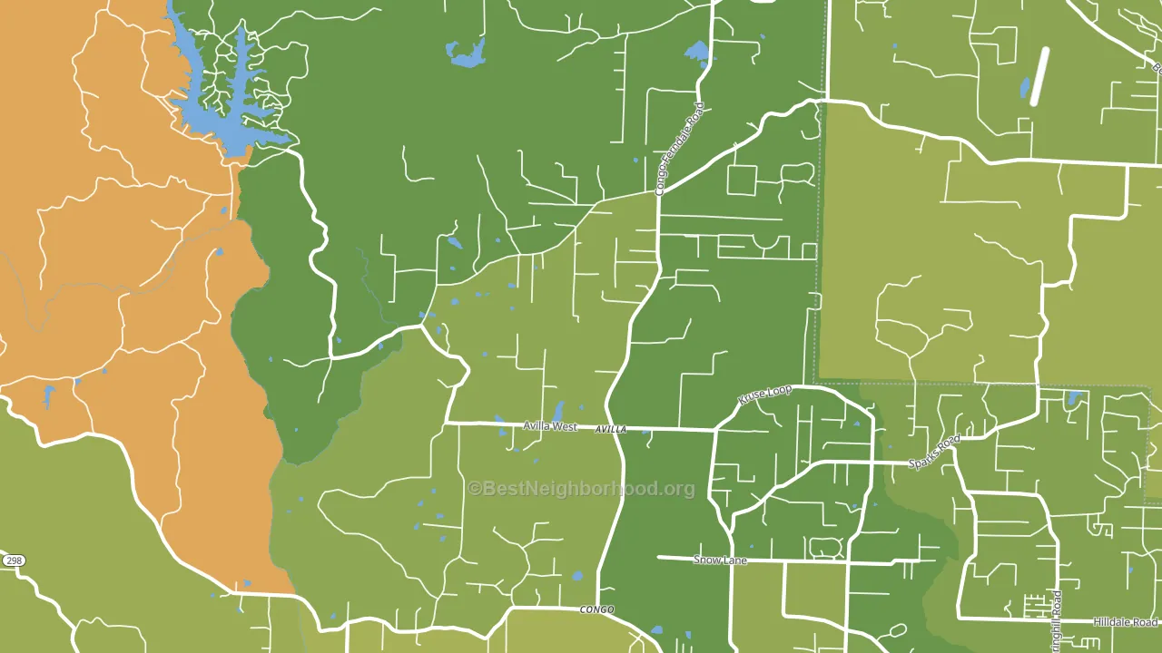 Avilla, AR block-group voter-turnout map
