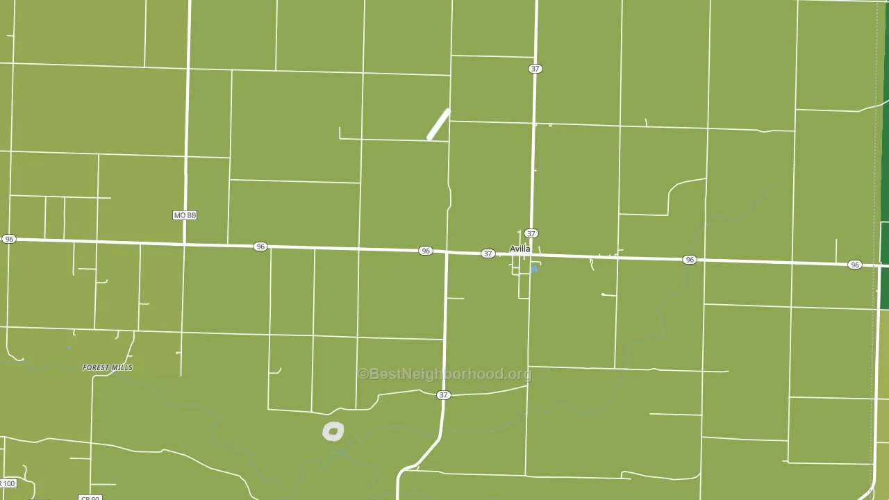 Avilla, MO block-group voter-turnout map