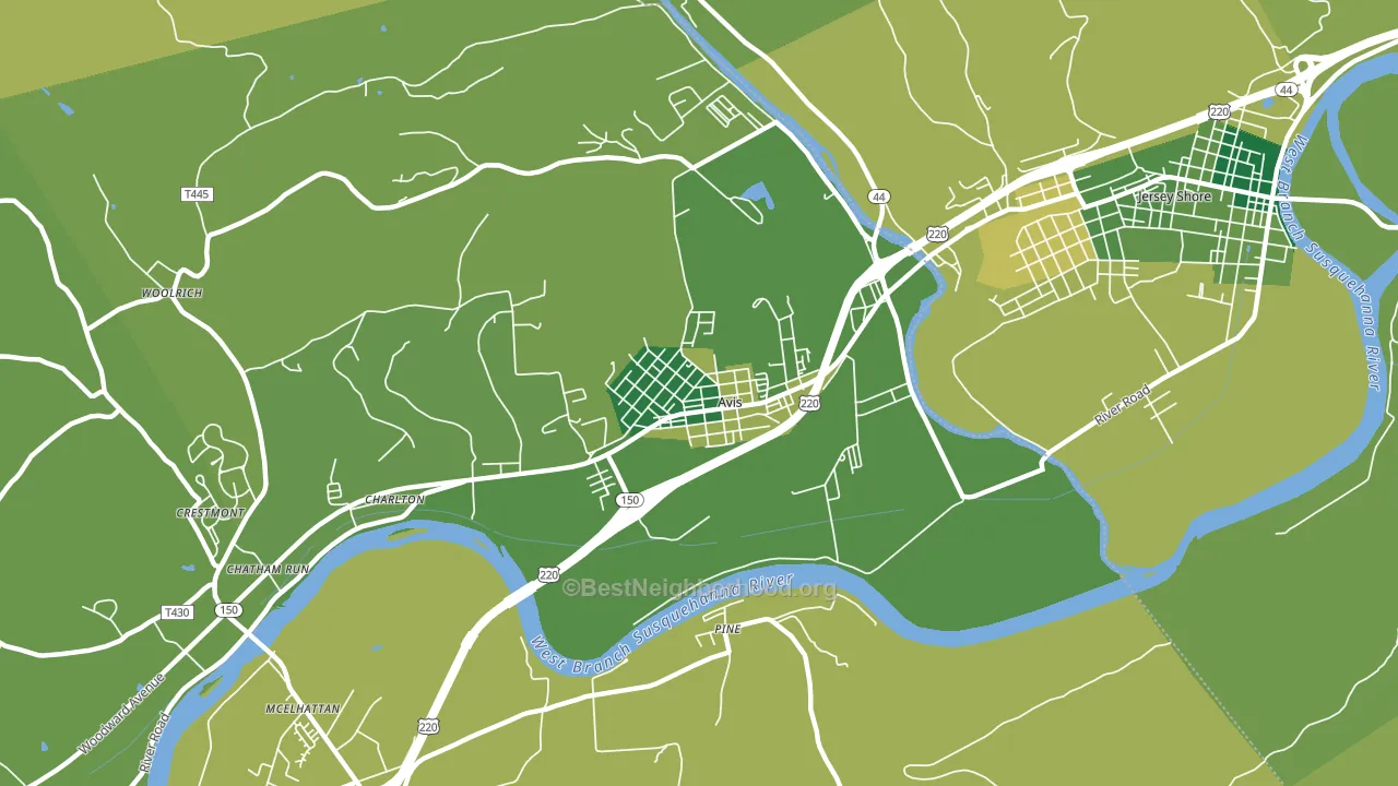Avis, PA block-group voter-turnout map