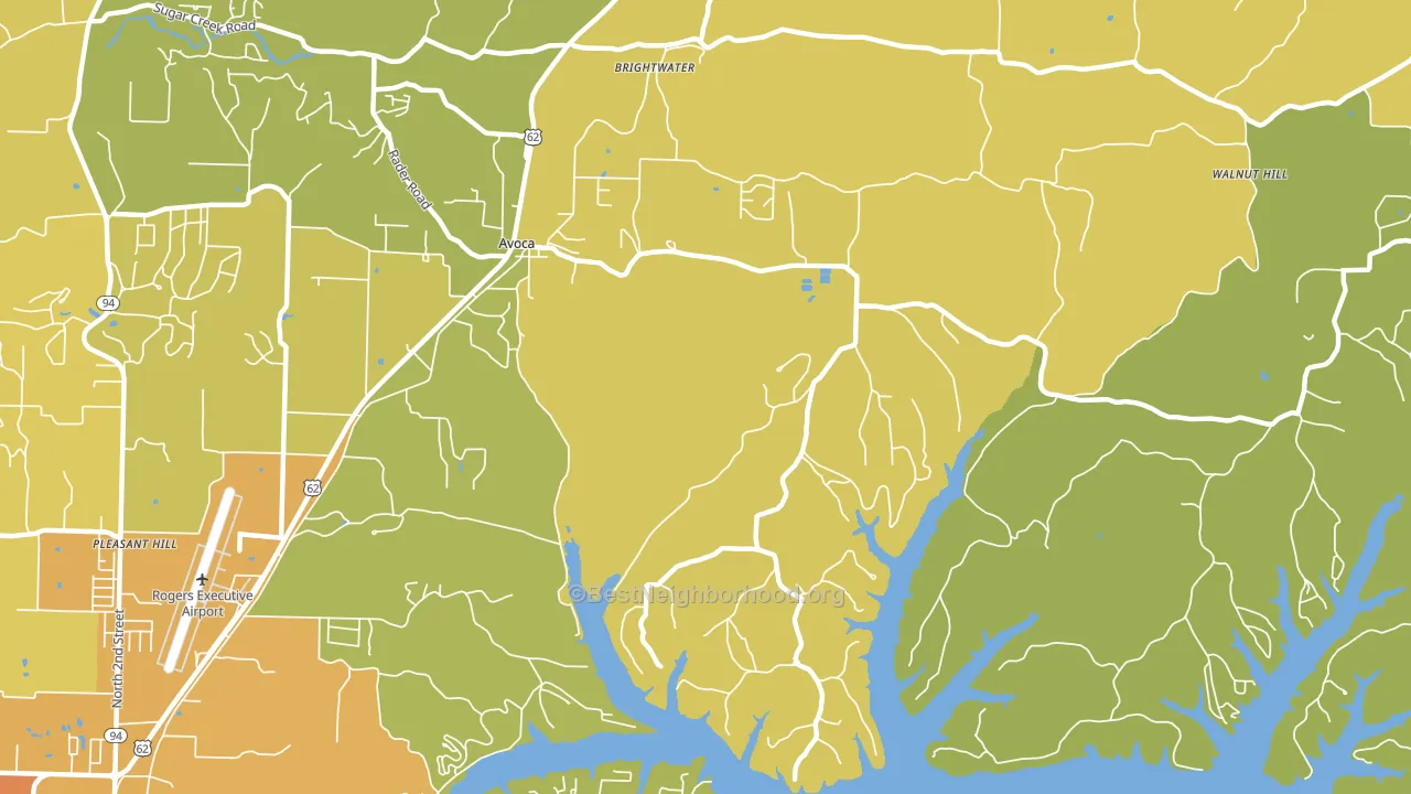 Avoca, AR block-group voter-turnout map