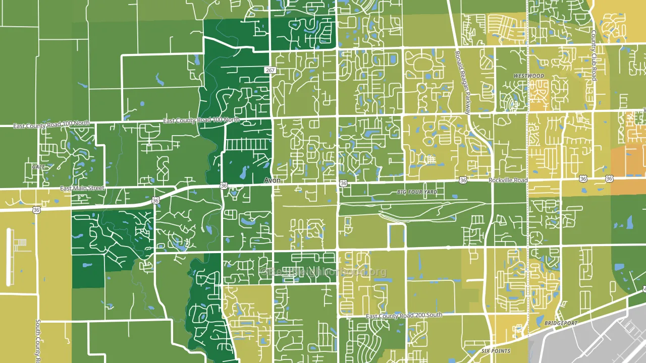 Avon, IN block-group voter-turnout map