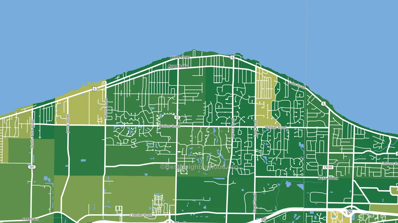 Avon Lake, OH block-group voter-turnout map