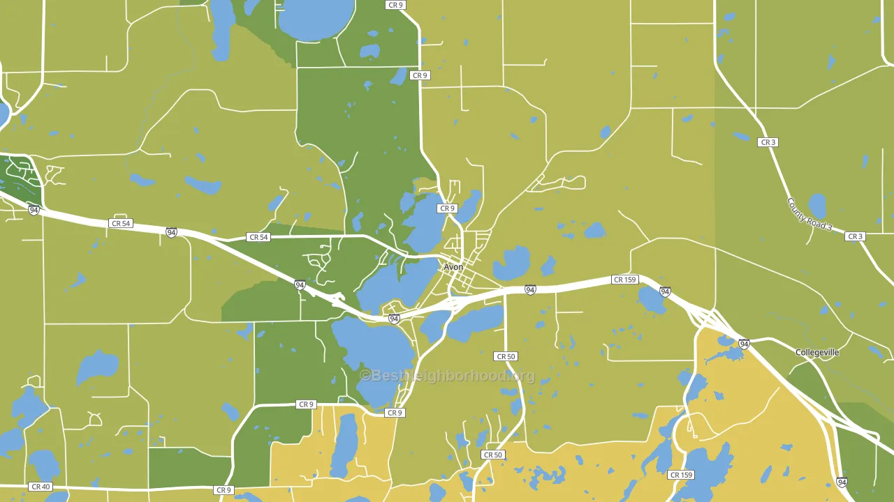 Avon, MN block-group voter-turnout map