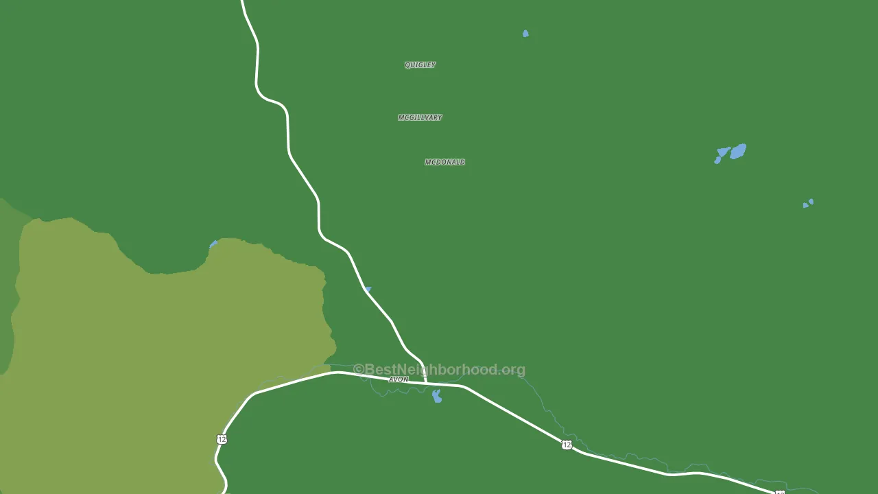 Avon, MT block-group voter-turnout map