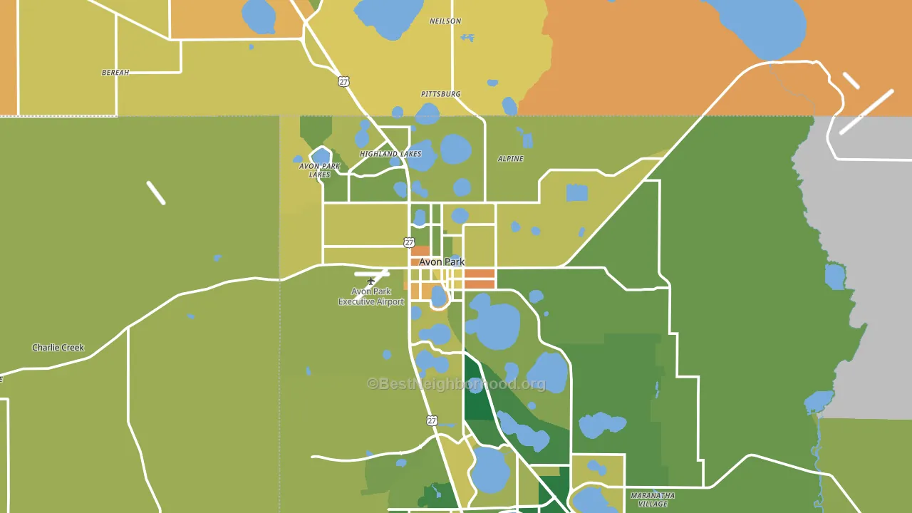 Avon Park, FL block-group voter-turnout map