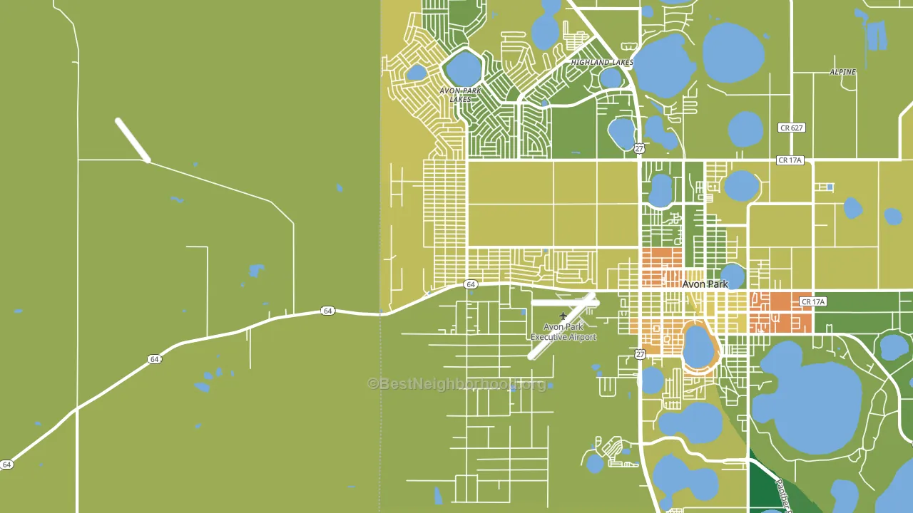 Avon Park Lakes, FL block-group voter-turnout map