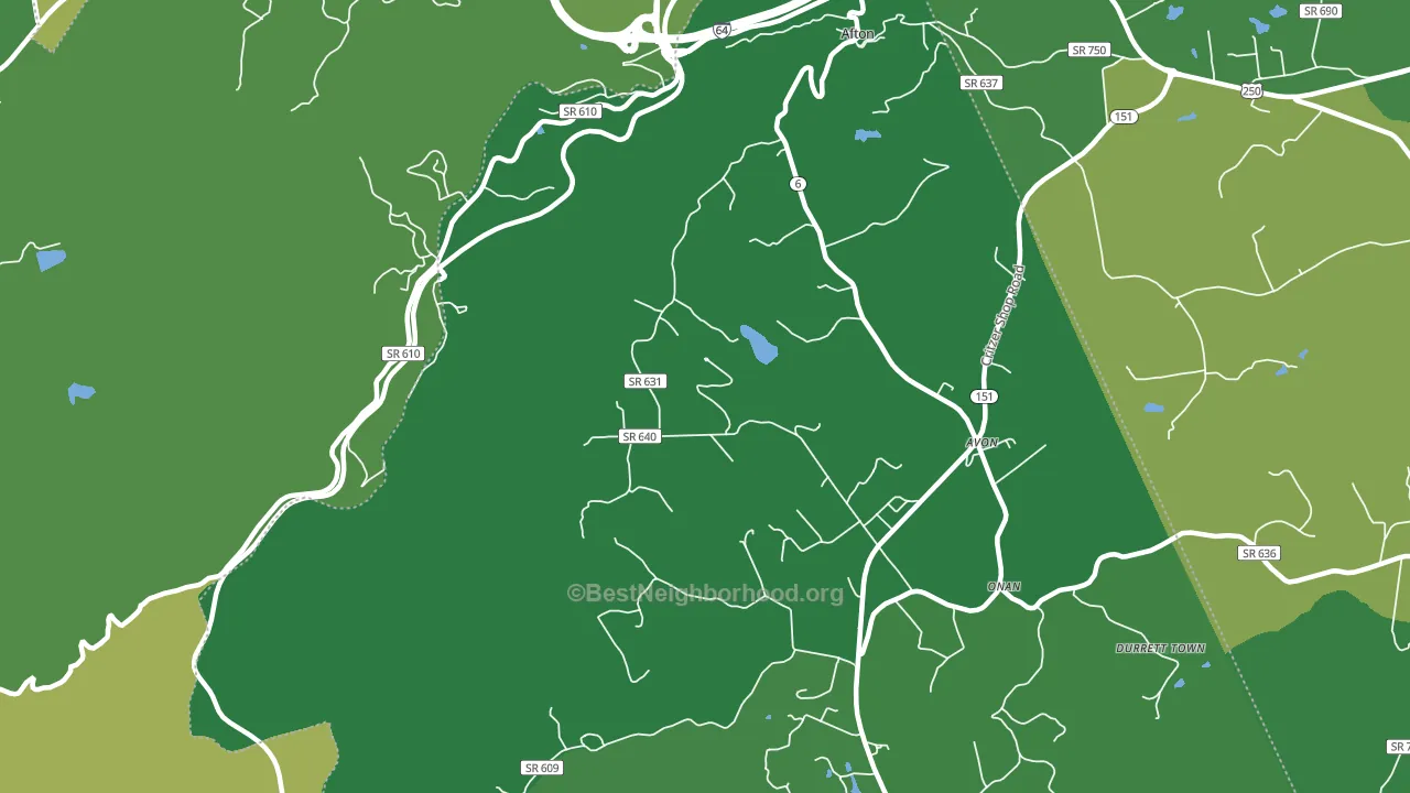 Avon, VA block-group voter-turnout map