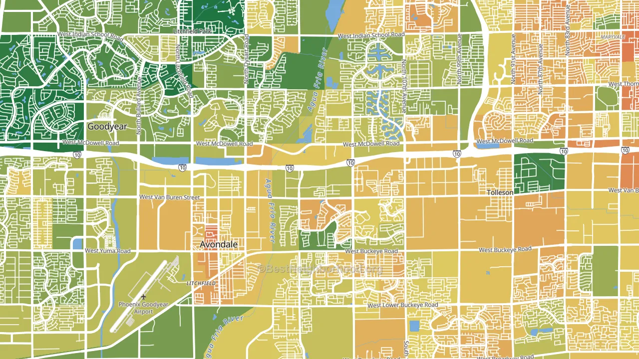 Avondale, AZ block-group voter-turnout map