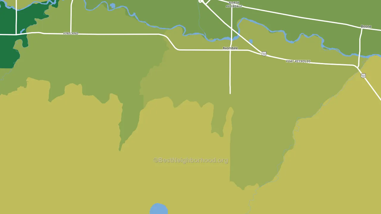 Avondale, CO block-group voter-turnout map