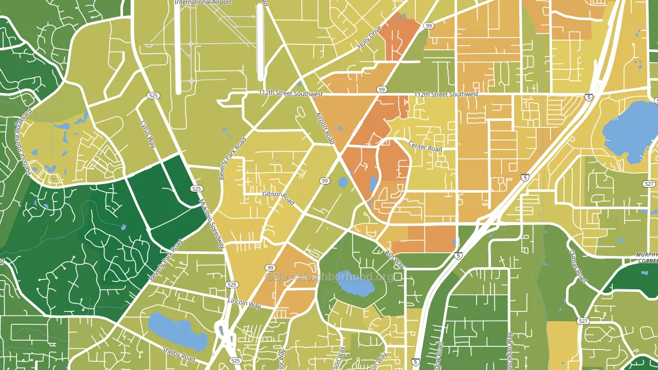 Avondale, Everett, WA block-group voter-turnout map