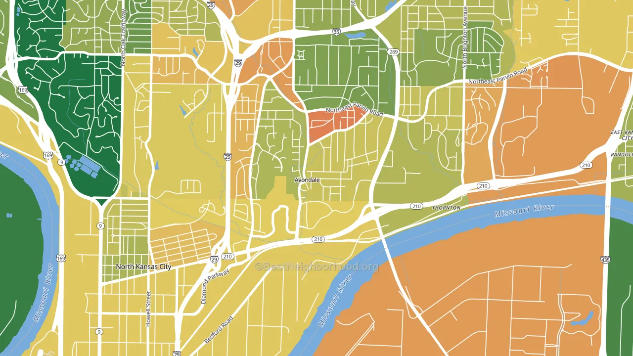 Avondale, MO block-group voter-turnout map