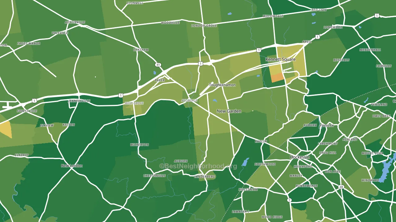 Avondale, PA block-group voter-turnout map