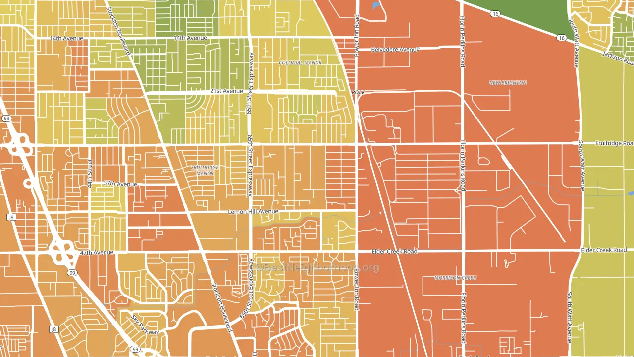 Avondale, Sacramento, CA block-group voter-turnout map