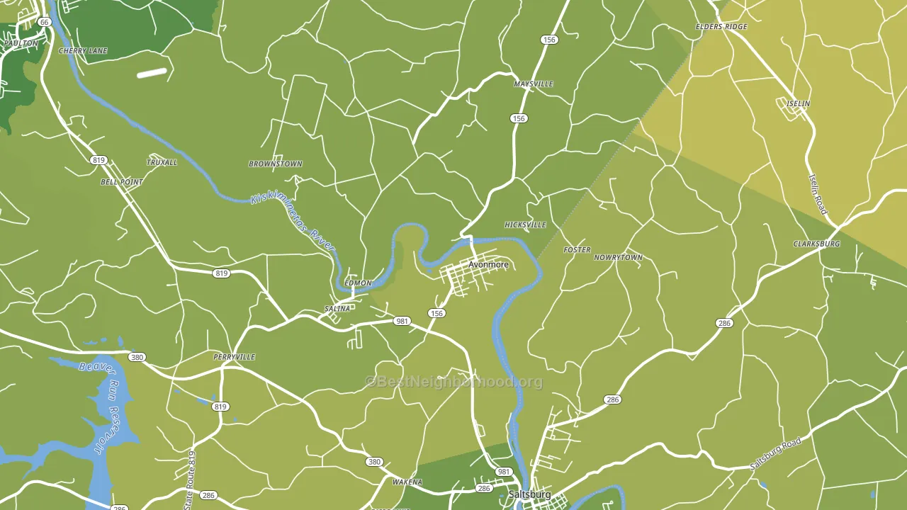Avonmore, PA block-group voter-turnout map