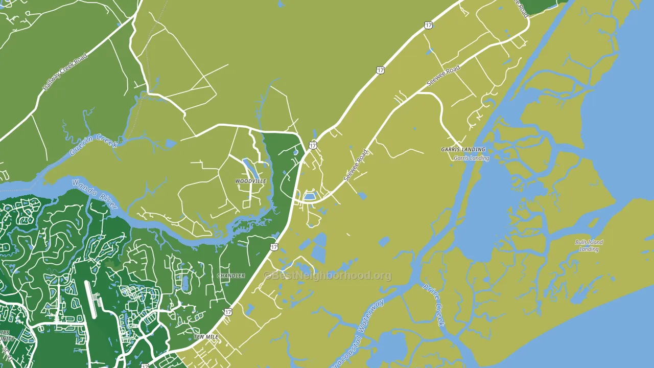 Awendaw, SC block-group voter-turnout map