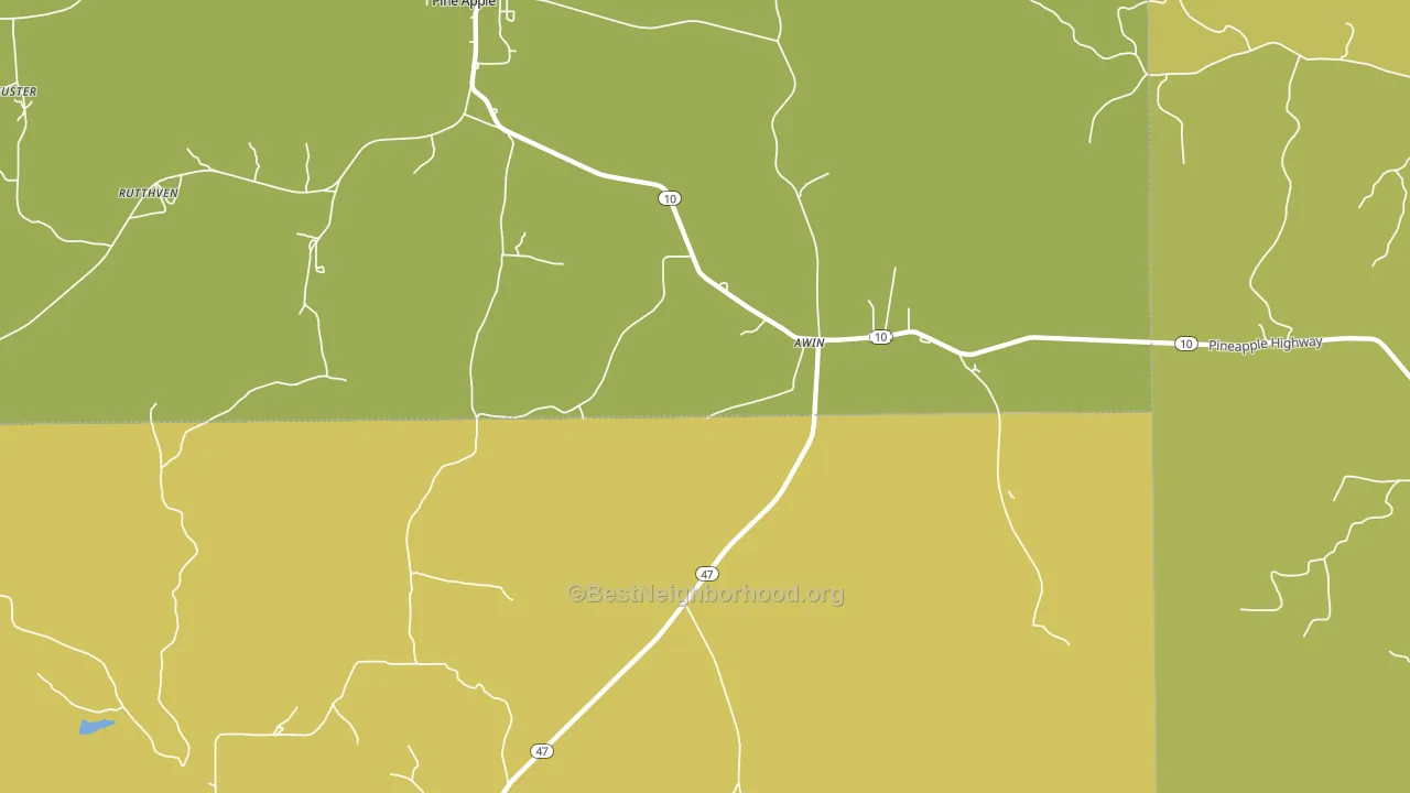 Awin, AL block-group voter-turnout map